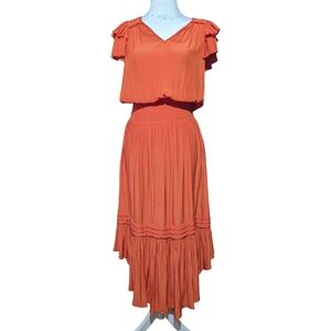 Ramy Brook midi dress orange size xxs